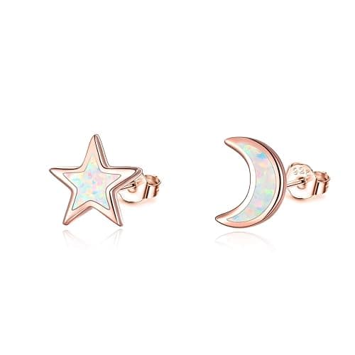 Cuoka 925 Sterling Silver Hypoallergenic Celestial Cute Animal Opal Stud Earrings for Women with Gifts Box - Image 1