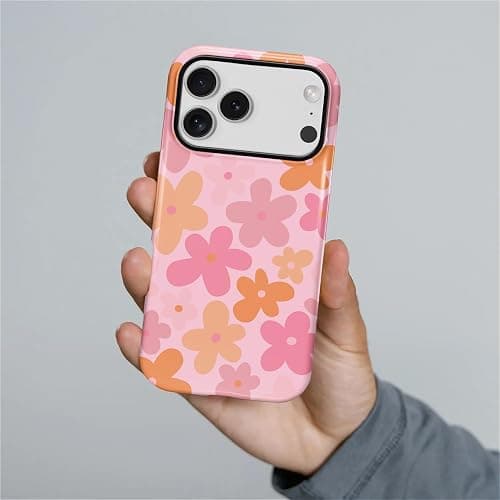 DAIZAG Case for iPhone 17 Pro,Pink Orange Bloom Full Body Design Hybrid Dual Protection Soft TPU Hard PC Shockproof Scratch Resistant Protective Cover Phone Case for Men Women thumbnail 4