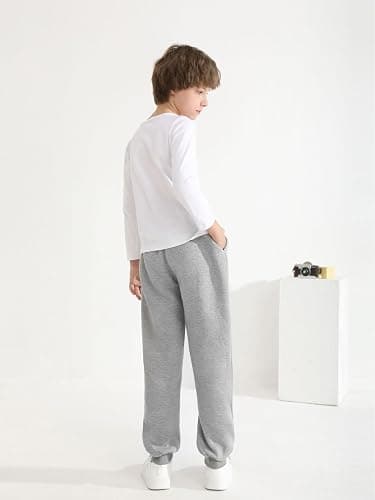 Resinta 4 Pack Boys' Fleece Sweatpants Kids Athletic Jogger Pants with Pockets Drawstring thumbnail 5