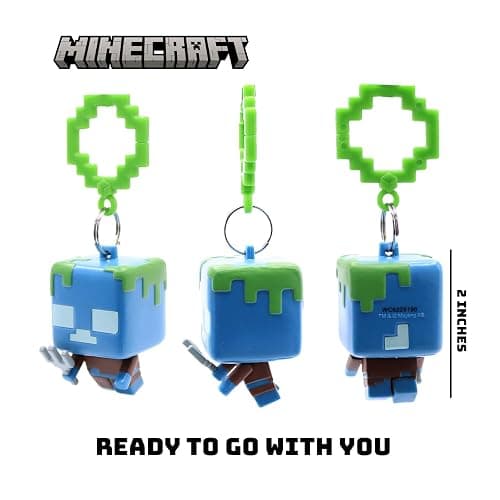 Officially Licensed Minecraft Backpack Hangers – Surprise Blind Box Figure – Durable Plastic Keychain Accessory for Backpack, Lunchbox, Gifts – Ages 3+ (Series 1) thumbnail 6