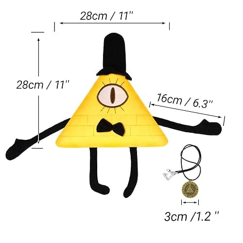 VIYRDOK Bill Cipher Plush with Pendant, Gravity Costume Toy Merch, Gift Set for Fans, Halloween/Christmas thumbnail 3
