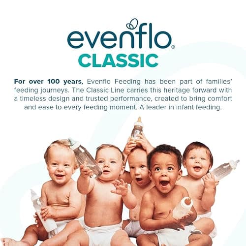 Evenflo Feeding Classic Prints Polypropylene Bottles for Baby, Infant and Newborn - Blue/Green/Teal, 8 Ounce (Pack of 12) thumbnail 3