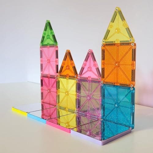Magna-Tiles Stardust Set - Die Original Magnetische Baufliesen für Kreatives Offenes Spielen, Lernspielzeug für Kinder ab 3 Jahren (15 Stück inklusive Glitzer und Spiegel), Mehrfarbig, 15 Piece thumbnail 4