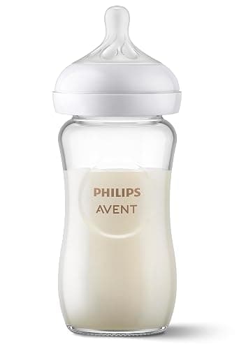 Philips Avent Natural Newborn Glass Gift Set, Baby Bottles with Natural Response Nipples, 3x 4oz (Slow Flow, Flow 2) and 2x 8oz (Medium Flow, Flow 3), 2x Silicone Sleeves, SCD858/01 thumbnail 13