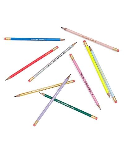 ban.do Write On Colorful Pencil Set of 10, Pre-Sharpened #2 School/Office Graphite Pencils for Adults, Compliment/Sayings Pencils for Girls, Compliments thumbnail 4