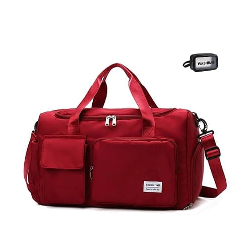 Small Gym Bag for Women, Travel Duffle Bag Carry On Weekender Bag with Shoe Compartment - Image 1