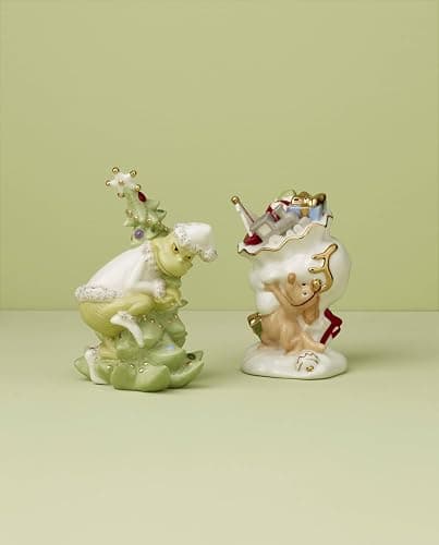 Lenox 896340 Merry Grinchmas Salt & Pepper Set, 2-Piece, Green, Christmas & Holiday Hosting thumbnail 2