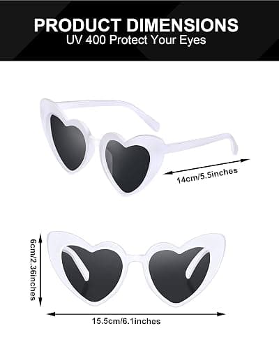 Frienda 9 Pairs Heart Shaped Sunglasses Cat Eye Shaped Sunglass for Women Bridesmaid Bachelorette Wedding Party Favor thumbnail 3