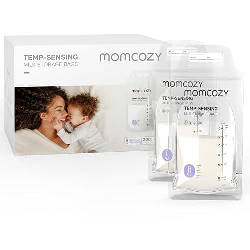 Momcozy Breastmilk Storage Bags, 200PCS Value Pack, Temp-Sensing Discoloration Milk Storing Bags for Breastfeeding, Presterilized, Hygienically Doubled-Sealing, for Freezing, 6 Ounce - 200 Count - Image 1