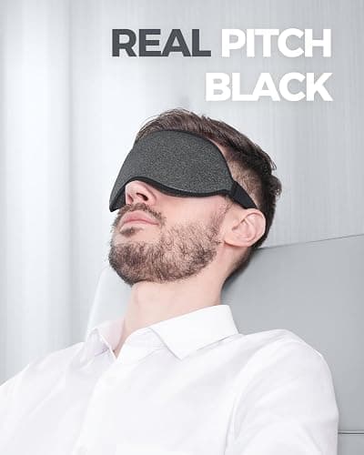 MZOO Luxury Sleep Mask for Back, Side Sleeper, Complete Light Blocking Sleeping Eye Mask Night Blindfold, 3D Zero Pressure & Spacious for Lash Extensions, Breathable Soft Eye Cover Flight Nap Travel thumbnail 3