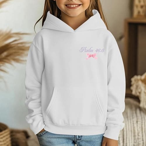 Zoemghc Girl's Christian Graphic Hoodie God is Within Her Hoodies for Kids Jesus Faith Religious Sweatshirts Pullover Tops thumbnail 6