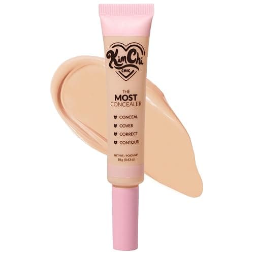 KimChiChic Beauty The Most Concealer | Full Coverage Water Resistant Multi-Use Concealer | Conceal, Correct, Contour & Highlight | Matte Satin Hybrid Finish | Brush Applicator, 0.63 oz, 03-Light Beige - Image 1