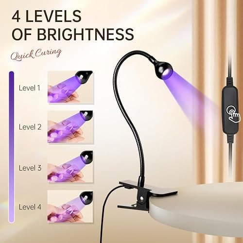AORAEM Nail Lamp LED Nail Manicure Dryer Curing Light with Black Gooseneck and Clamp for Gel Nails thumbnail 4