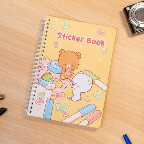Happy Memories Sticker Collecting Book 100 Pages Authentic Milk Mocha Bear Merchandise Hardcover Album Waxed Paper for Collectors Kids Stickers Holder Storage Organizer Blank Release Sheets Cute thumbnail 2