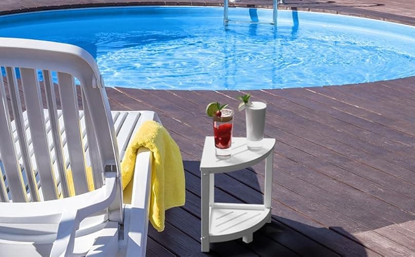 ONSGLM Shower Stool for Inside Shower, Corner Shower Bench Seat, HDPE Waterproof Shower Stool for Shaving Legs with Baffle Storage Shelf, Shower Seat/Foot Rest for Bathroom, Indoor/Outdoor Use, White - White thumbnail 9