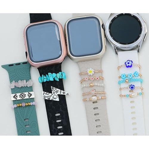 SUNOREEK Watch Band Charms for Women - Diamond Decorative Rings Loops for Apple Watch Bands - Compatible with 49mm, 45mm, 44mm, 42mm, 41mm, 40mm thumbnail 3