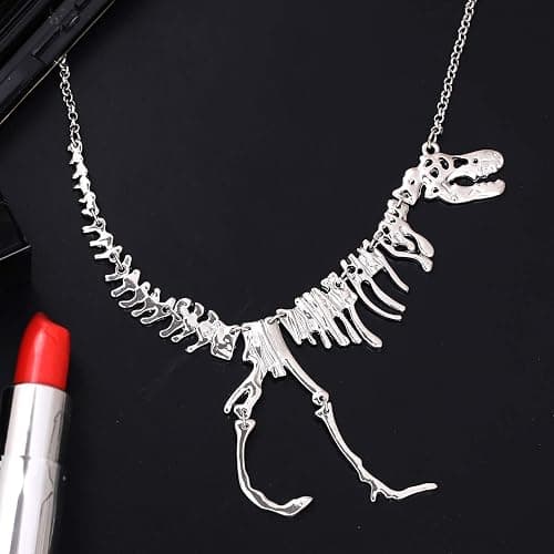 ZOLEAROPY Dinosaur Skeleton Vintage Collar Necklaces Statement Gothic Tyrannosaurus T-Rex Bone Choker Pendant Necklaces Bib Fashion Costume Jewelry thumbnail 2