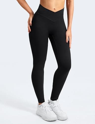 YEOREO Leggings for Women Hidden Scrunch High Waisted Yoga Pants V Cross Tummy Control Craze Compression Workout thumbnail 3