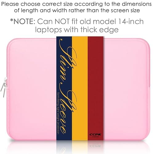 CCPK Laptop Sleeve Case for MacBook Pro 14 inch Mac Air 13 inch M4 M3 M2 M1 Compatible with Hp Lenovo Dell ASUS Computer Laptop Sleeve Bag Protective Carrying Case Cover 13-14 inch Accessories, Pink thumbnail 3