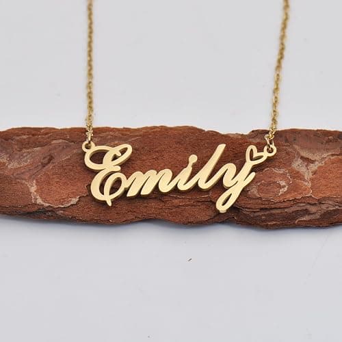 Aoloshow Personalized Heart Name Necklace Gold Custom Any Names Stainless Steel Jewelry for Womens Graduation thumbnail 3