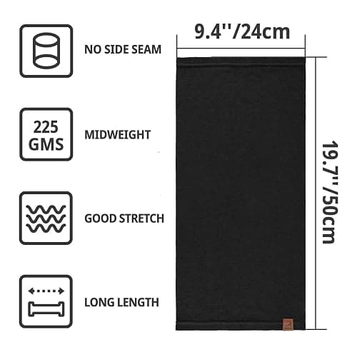 ACUSHLA 100% Merino Wool Neck Gaiter for Men & Women Ski Face Mask Winter Scarf Neck Warmer All Weather, Midweight Maple Leaf thumbnail 4