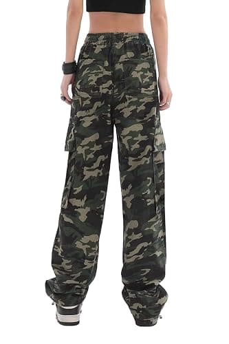 SESERAGI Cargo Pants Women Baggy Streetwear Y2K Drawstring Trousers Wide Leg Pants thumbnail 3