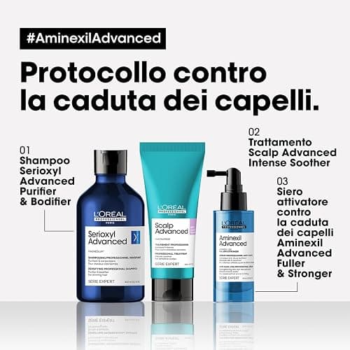 L'Oréal Professionnel Paris Siero Rinforzante, Per Capelli Assottigliati, Anti-Caduta, Per Capelli Folti e Sani, Con Aminexil 1.5%, Fuller & Stronger, Aminexil Advanced, 90 ml thumbnail 5