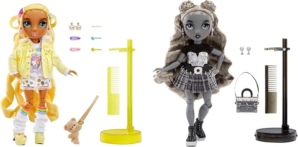 Rainbow High Madison Twins 2-Pack with Mix & Match Outfits - Great Gift for Kids & Collectors, Yellow & Grey thumbnail 4