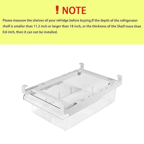 YekouMax Fridge Drawer Organizer, Refrigerator Organizer Bins, Pull Out with Handle, Fridge Shelf Holder Storage Box, Clear Container for Food,Drinks,Fit for Fridge Shelf Under 0.6" (2 Pack Medium) thumbnail 4