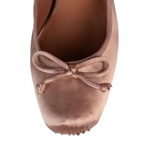 Dystralix Women Satin Ballet High Heels Bow Round Toe Stiletto Heel Pumps Strappy 4 inch Stiletto High Heel Ballet Shoes Bow Slip On Dress Shoes Cross Strap Elegant Sexy 4-11 M US thumbnail 4