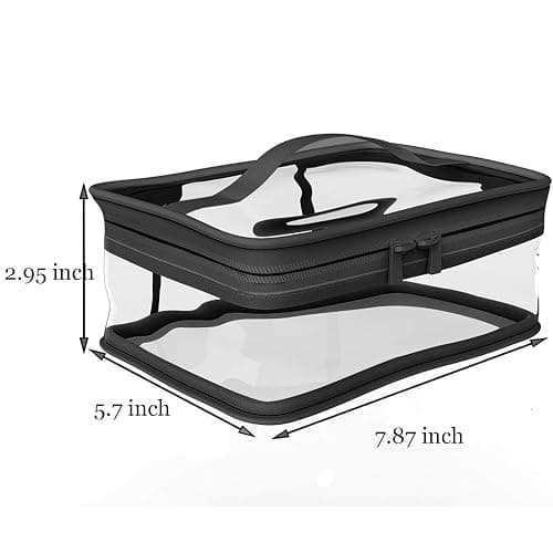 Black Makeup Bag Zipper Waterproof Portable Travel Storage Pouch 2 Pcs thumbnail 3