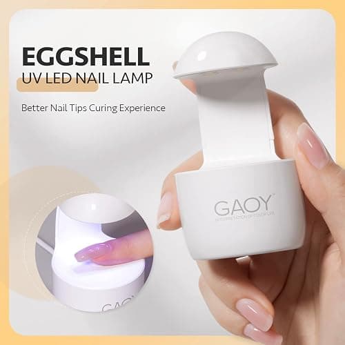 GAOY Mini UV Light for Gel Nails, Small Curing Light, Eggshell LED Nail Lamp, Fast Curing, White thumbnail 2