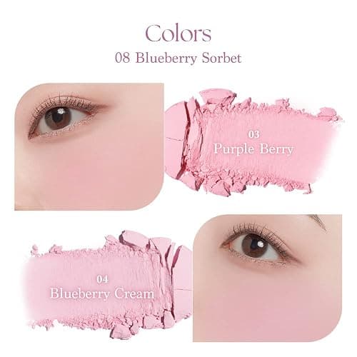 Dasique Blending Mood Cheek #08 Blueberry Sorbet | 4 Blendable Shades in Lightweight Smooth Powder | Vegan | Blush thumbnail 6