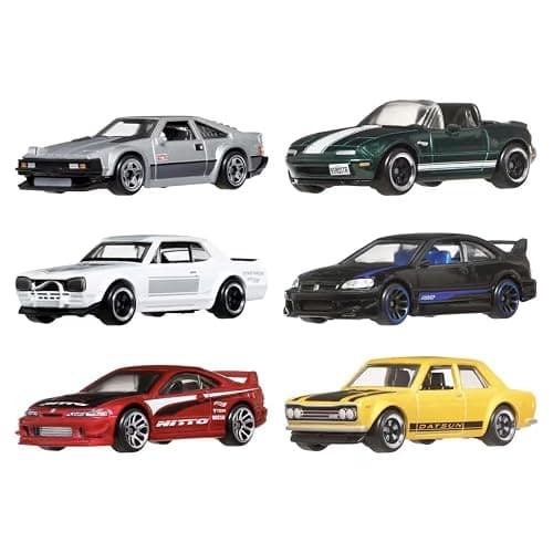 Hot Wheels 1:64 Scale Die-Cast Toy Cars, Set of 6 Japanese Vehicles with Elevated Deco (Styles May Vary) thumbnail 2