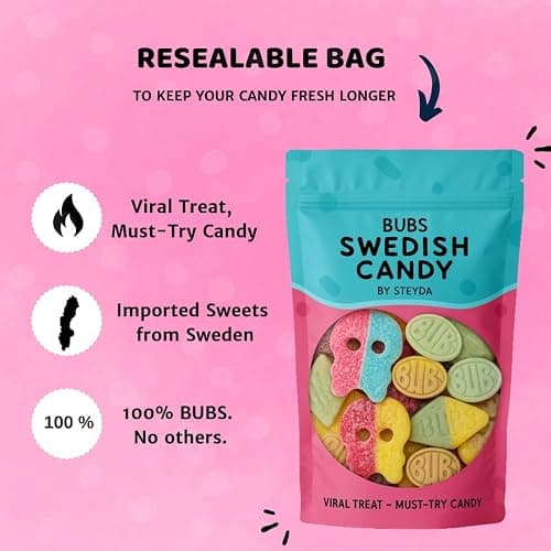 Bubs Swedish Candy 0,5 lb, Swedish Candy Bubs Mix, Skulls, Swedish Godis, Gummy Candy thumbnail 5