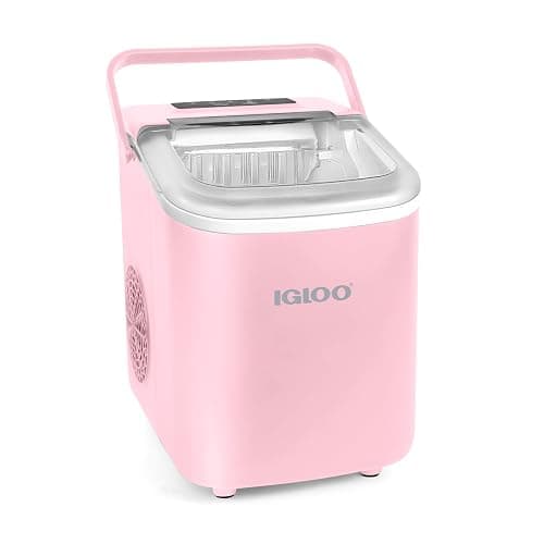 Igloo 26-Pound Automatic Self-Cleaning Portable Countertop Ice Maker Machine with Handle, Pink - Image 1