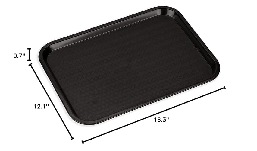 Carlisle FoodService Products CT121603 Café Standard Cafeteria / Fast Food Tray, 12" x 16", Black - Black - 1 thumbnail 10