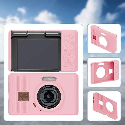 Tedubax Silicone Case for kodak pixpro C1 Digital Camera with 2PCS Screen Protector and Lanyard - (Pink) thumbnail 5