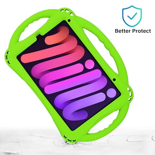TopEsct Kids Case for iPad mini 7 (A17 Pro) 2024 /iPad Mini6 2021, Shockproof Silicone Cover with Handle Stand for 8.3" iPad mini 6th/7th Gen,Green thumbnail 2
