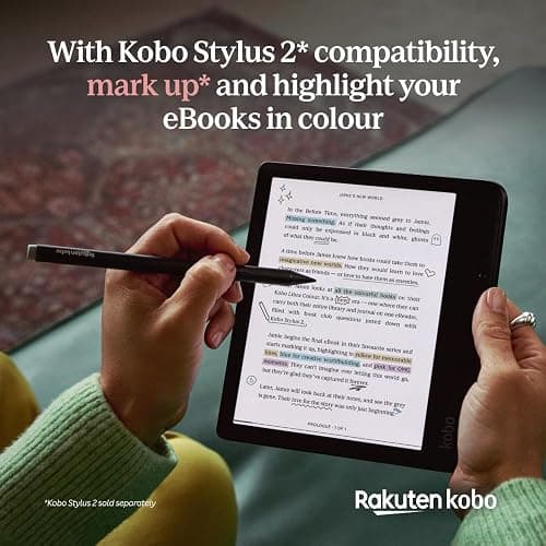 Kobo Libra Colour | eReader | 7” Glare-Free Colour E Ink Kaleido™ 3 Display | Dark Mode Option | Audiobooks | Waterproof | (White) thumbnail 3