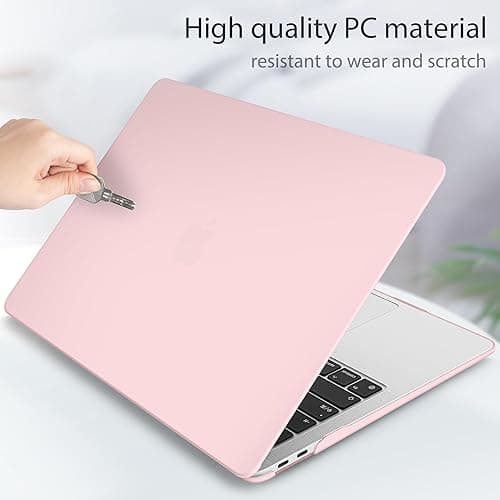 May Chen Compatible with New MacBook Air 13 inch Case 2021 2020 2019 2018 Release Model: M1 A2337 A2179 A1932, Plastic Hard Shell Case for Mac Air 13 inch with Retina Display Fits Touch ID, Baby Pink thumbnail 6