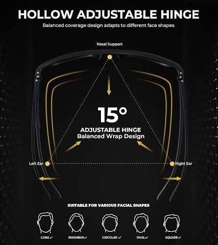 KALIYADI Polarized Sunglasses for Men, Lightweight Sun Glasses with UV Protection for Driving Fishing Golf thumbnail 6