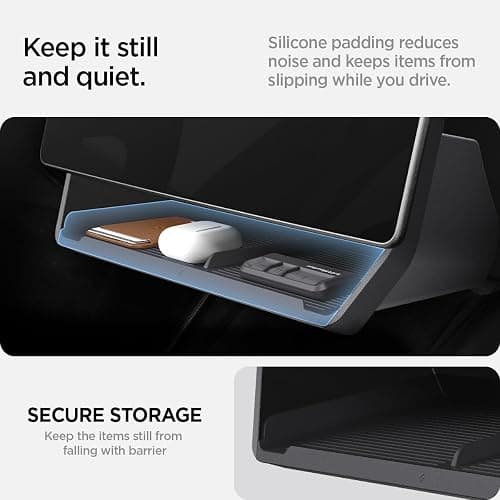 Spigen [Upgraded Under Screen Storage Organizer for Tesla Model Y Juniper (Standard, Premium & Performance 2025/2026) and Model 3 Highland (Standard, Premium & Performance 2024/25/26) - Black thumbnail 3