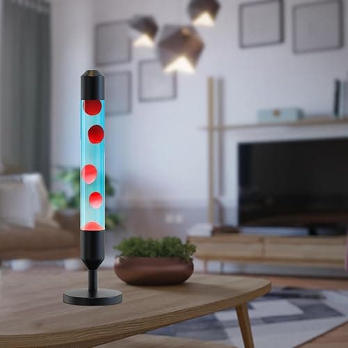 Kyzfy 24.4-Inch Relaxing Liquid Motion Lamps,Magma Lamps, Home Decor Living Room Office Bedroom Lamp ((Red Wax Blue Water/Black)) thumbnail 6