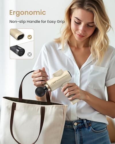 RENPHO Massage Gun Deep Tissue, Christmas Birthday Gifts for Women Men, Portable Percussion Massager for Back and Neck, Handheld Device with Carry Case, Active Tan thumbnail 5