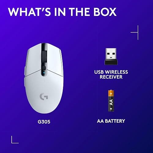 Logitech G305 Lightspeed Wireless Gaming Mouse - White | 12,000 DPI, Lightweight, 6 Programmable Buttons, 250h Battery, On-Board Memory, Compatible with PC and Mac thumbnail 9