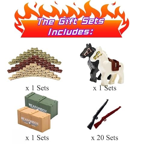 XAPUNK WW2 Military Minifigures Toys for Kids, Army Men War 2 Soldier Action Figures Set, Army Battle WW2 Playset with Weapons, Christmas Birthday Military Toy Gifts for Kids thumbnail 4