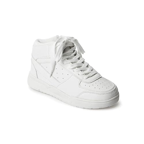 2. FabKids Girls' Vintage Tennis Shoes Classic Sneakers Breathable Non-Slip Athletic Shoes Cute Lace Up Casual Shoes for Kids - Image 1