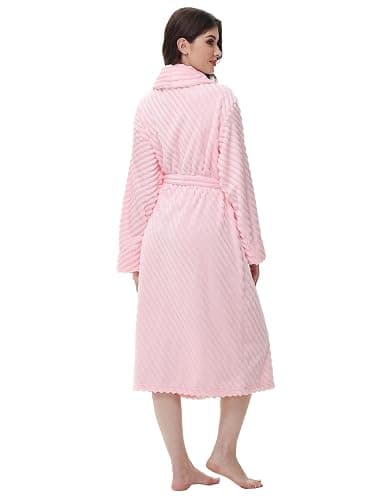 Yurhap Premium Robes for Women - Super Soft Cozy Fleece Womens Robe Plush Long Bathrobe thumbnail 2