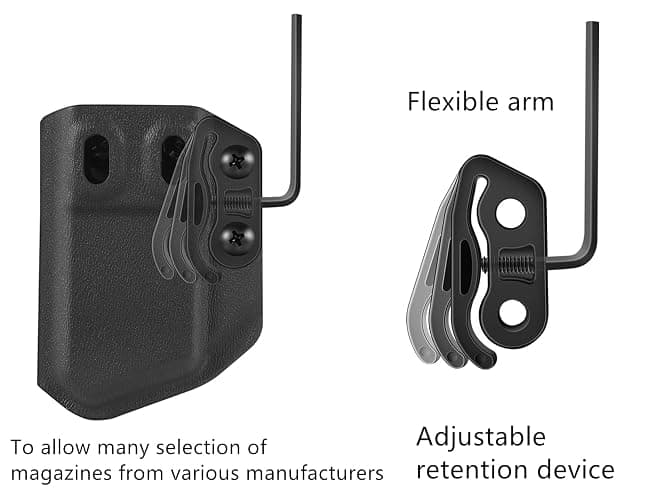 3-Packs Universal Mag Carrier IWB/OWB Magazine Holster for 9mm/.40 Double Stack Magazines thumbnail 4